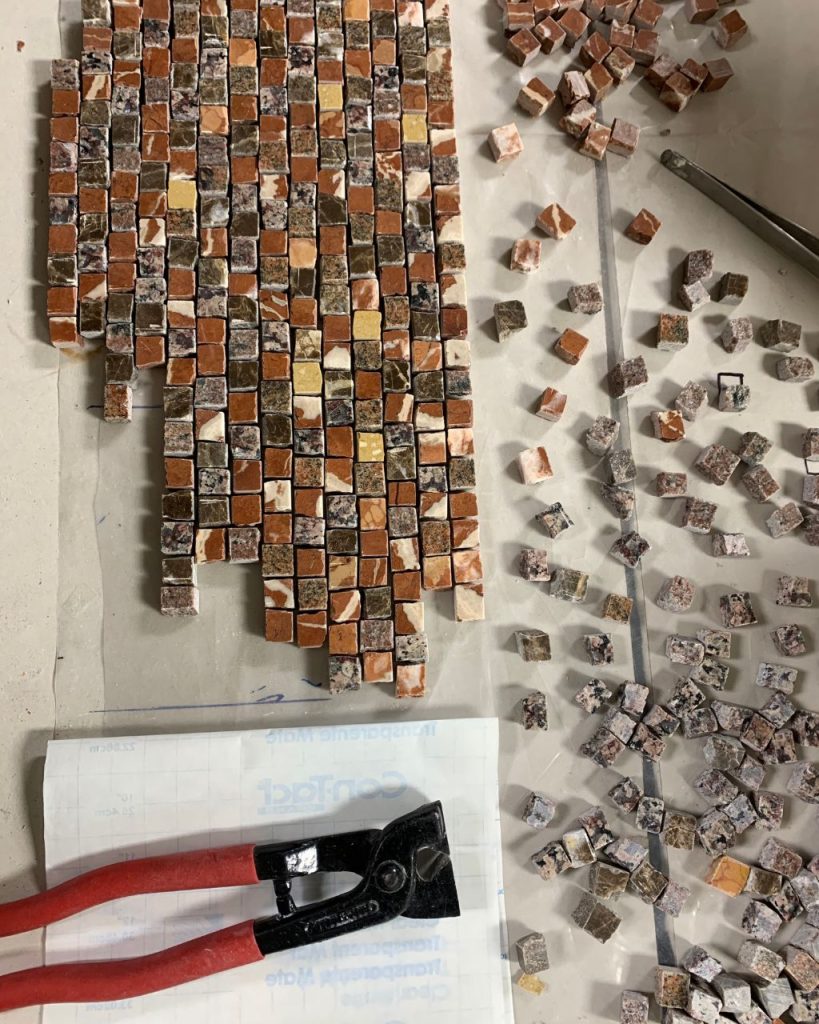 stone mosaic restoration process