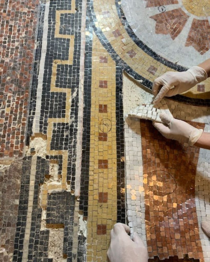 stone mosaic restoration process